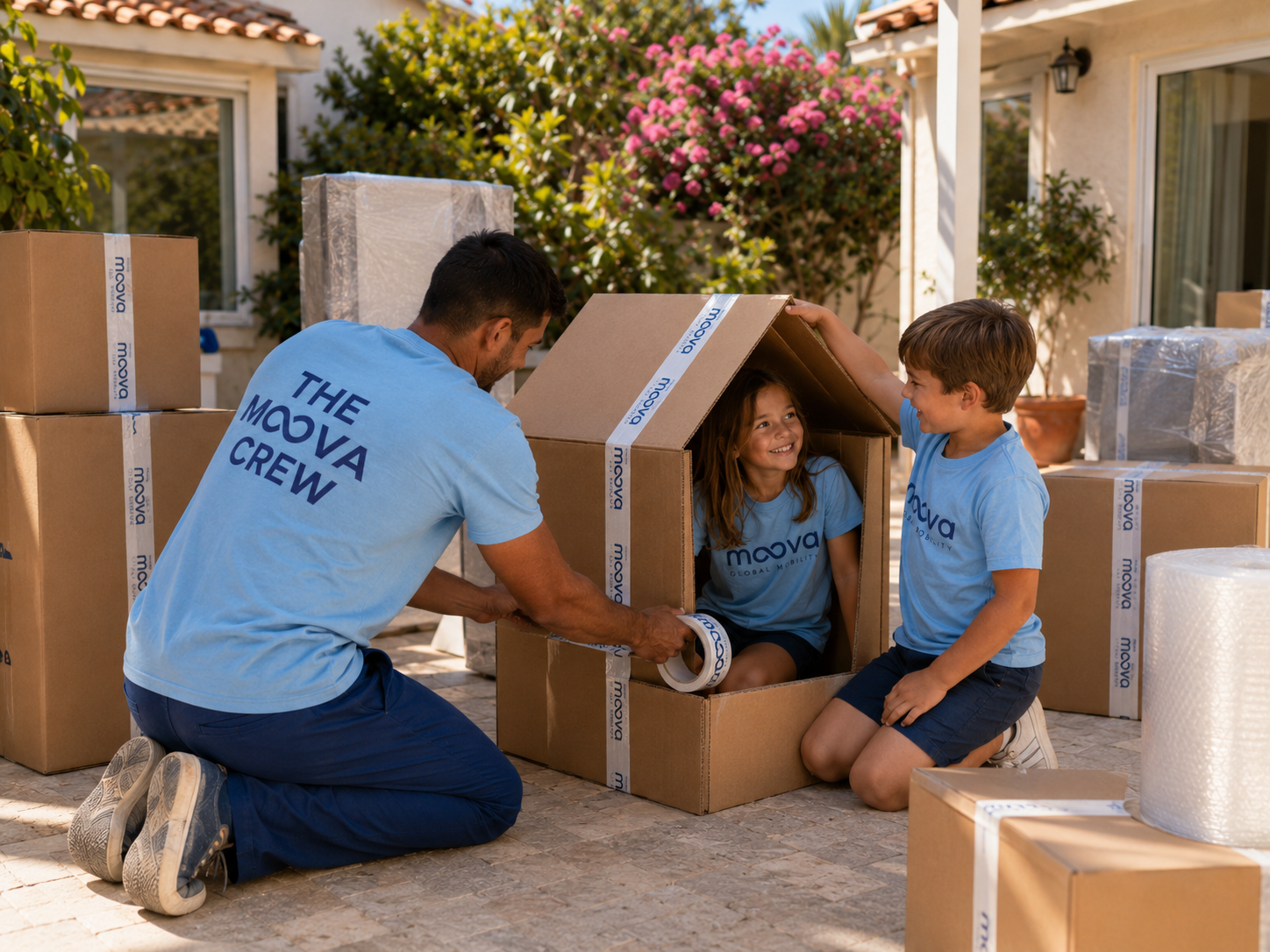 MOOVA Mover MOOVA Movers playing with moving boxes