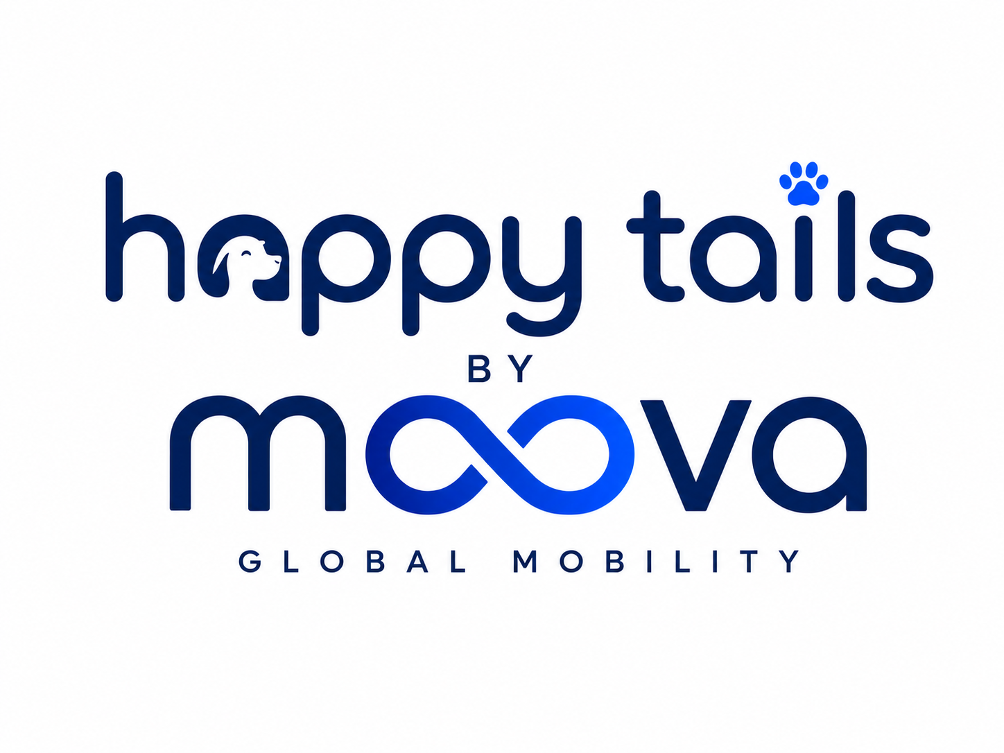 Happy Tails by MOOVA Logo Happy Tails by MOOVA Global Mobility pet relocation logo