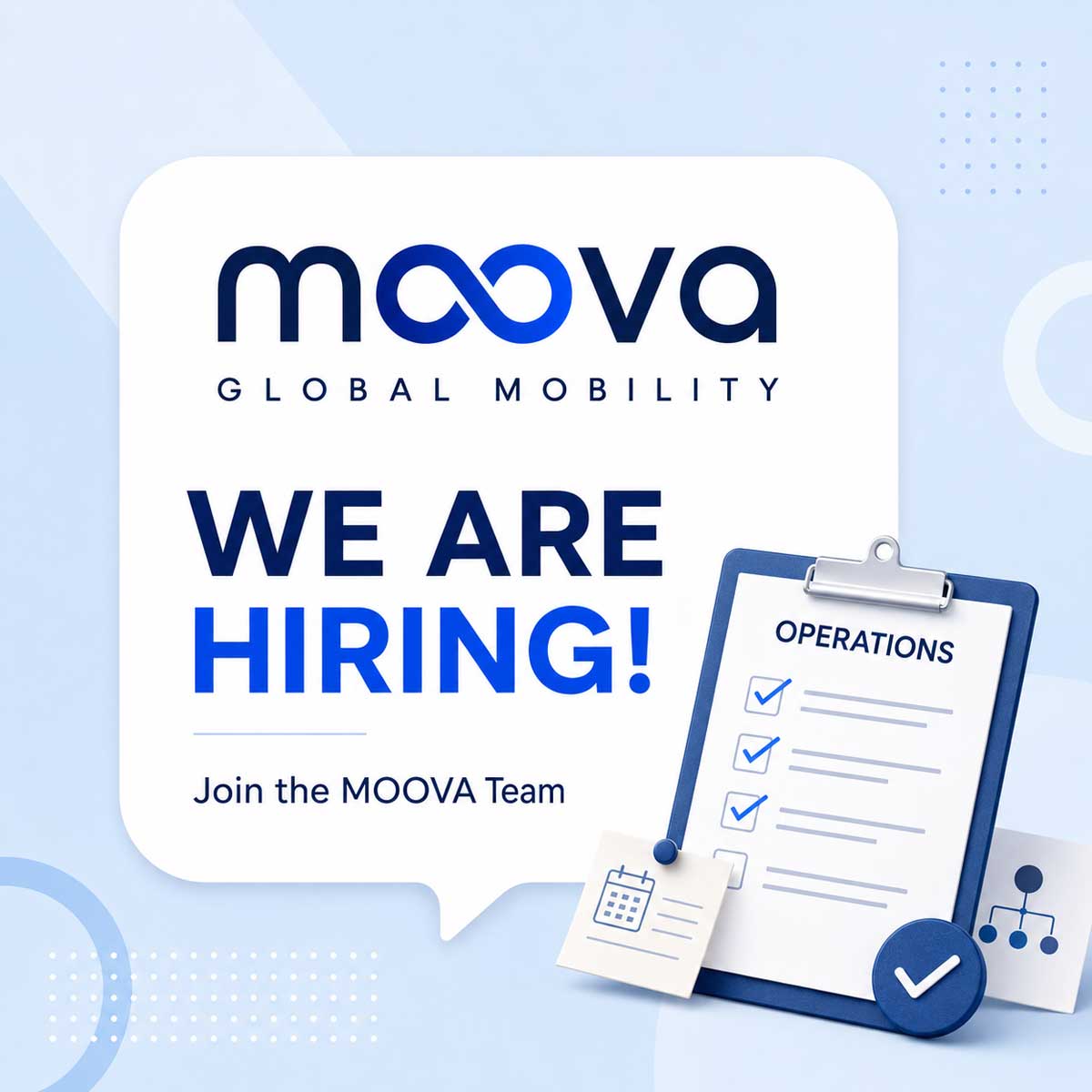 MOOVA Global Mobility hiring announcement for an Operations position