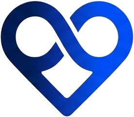 MOOVA Infinity Heart Symbol Blue infinity heart symbol inspired by the MOOVA brand