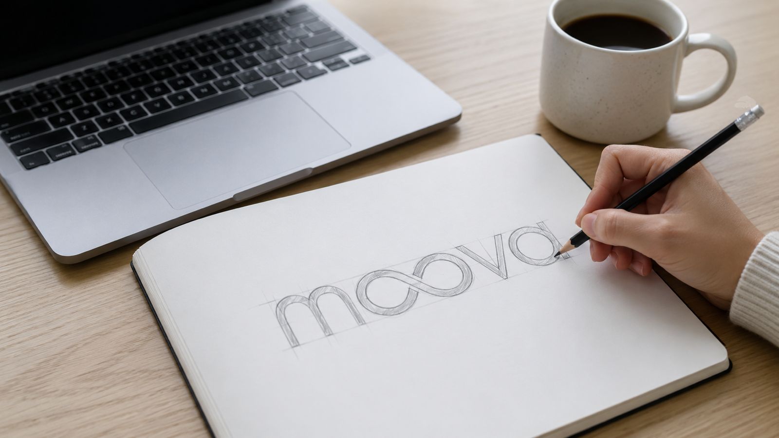Laptop, coffee and notebook with a moving company concept